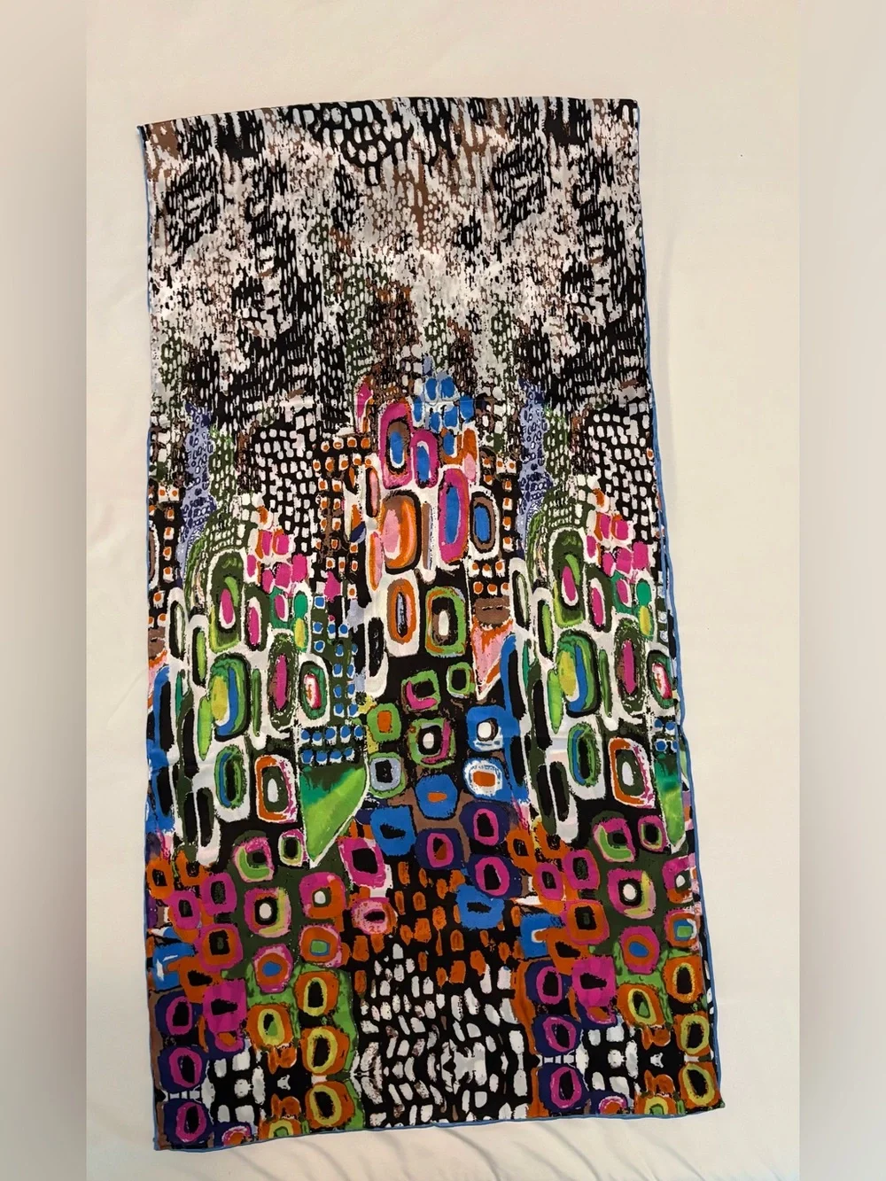 Prettystern Women’s Silk Gemetric, Art Print Extra L Scarf vibrant colors